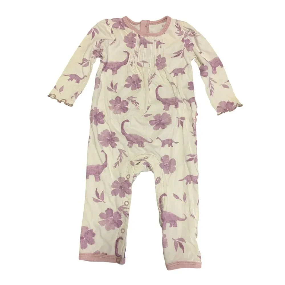 Burts Bees Baby 12M Organic Cotton Dinosaur‎ & Flower Bodysuit Onesie